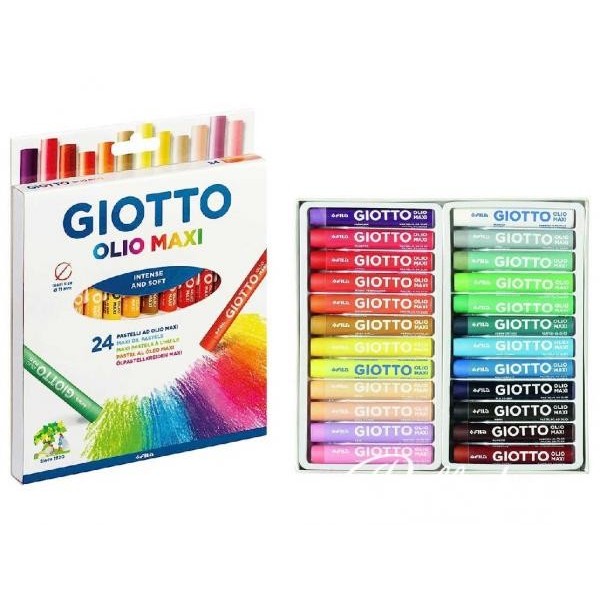 Giotto Maxi Pastelli ad Olio - Colori Assorti, 24 Pezzi (293100)